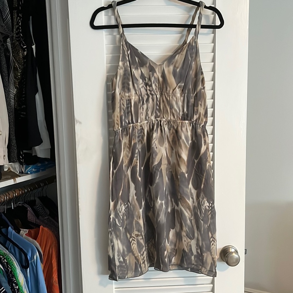 Banana Republic abstract print fit and flare dress